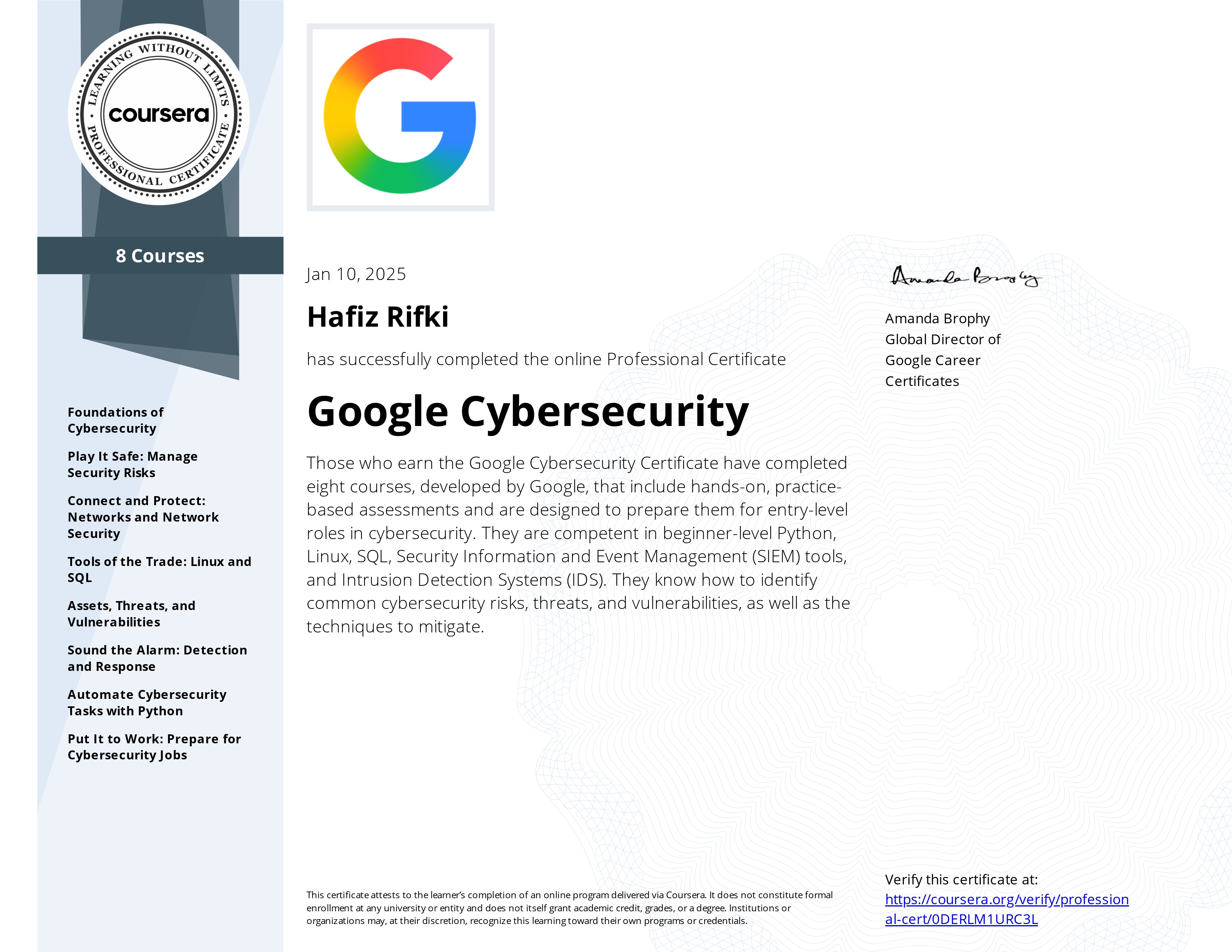 Cyber Security Certificate